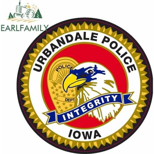 EARLFAMILY 13cm x 13cm For Urbandale Police DIY Decal Funny Car Stickers Waterproof Surfboard Vinyl Material For JDM SUV RV