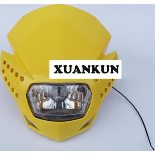 XUANKUN Off-road Motorcycle Headlight Bulb Change Hernia H4 Headlights Grimace Hood Lights With LED Turn Signals