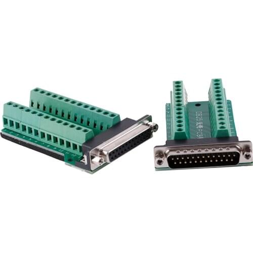 Hot New DB25 D-SUB Female 25Pin Plug Breakout PCB Board 2 Row Terminals Connectors Whoseale