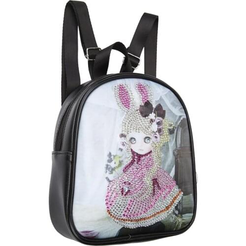 DIY Special Shaped Diamond Painting Leather Bags Chain Storage Bag Cross Stitch Wallet Students Backpack Children School Bags