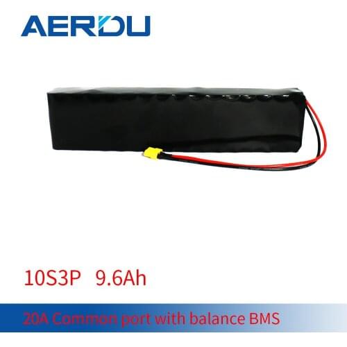 AERDU 36V 9.6Ah 10S3P 10Ah 500watt lithium-ion battery pack for ebike bicycle scooter S1 wheelbarrow with 20A common port BMS