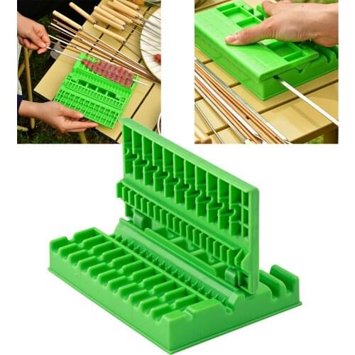 Meat Skewer Machine Plastic Easy Skewer Meat String Device Quick Portable BBQ Meat Skewer Box Kebab Maker Tool Gadget