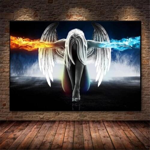 Cartoon anime angel wings can be printed on canvas for wall prints and posters, frameless paintings, home decoration paintings