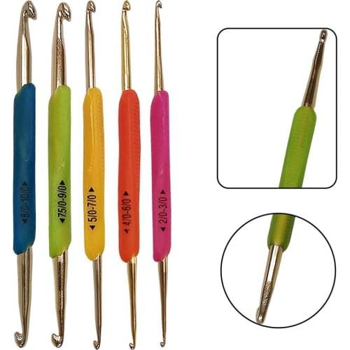 5PCS Colorful Double aluminum head crochet hook set knitting and crochet tools and accessories Crochet hooks so weave tools