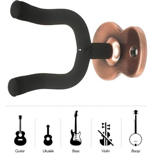 Guitar Wall Mount Hanger Hook Acoustic Electric Bass Guitar Wall Hook Hanger Ukulele Violin Bass Mandolin Metal Holder Hanger
