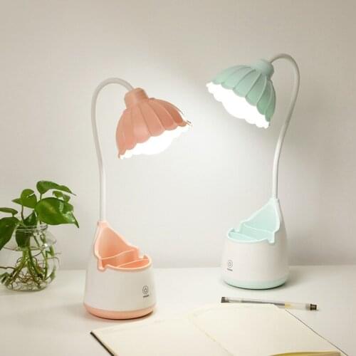 USB charging three gear touch dimming desk lamp student reading eye protection pen holder LED Night Light customization