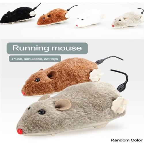 New Creative Funny Clockwork Spring Power Plush Mouse Toy Cat Dog Playing Toy Mechanical Motion Rat Pet Accessories Wholesale