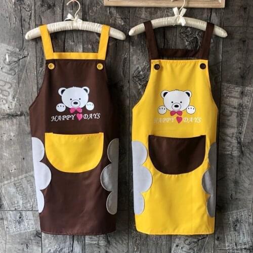 New Kitchen Cooking Apron Waterproof Apron Coral Velvet Adjustable Wipable Hand Waterproof Oil Resistant Apron Kitchen Accessory