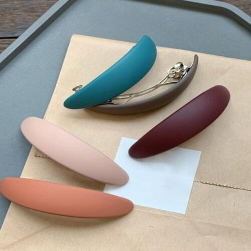 New Trendy Simple Durable Portable Morandi Solid Color Hair Clip Hair Barrette Retro Multicolor Korean Woman Hair Claw for Woman