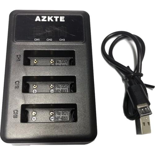 NP-BY1 BN1 BG1 NP-BX1 Battery charger Three-charge LCD display for SONY AS15 RX100 HX300 RX1