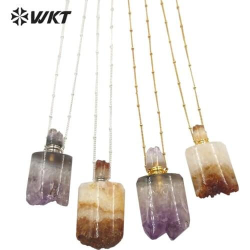 WT-N1195 WKT Natural Stone Necklace Perfume Bottle Pendant Necklace Gold Electroplated Gift For Women Fashion Necklace