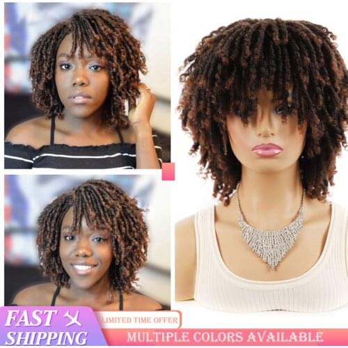 DAN BO Braid Wig Short Hair Twist Short Braid Ombre Mixed Blond Brown Black Multicolor Wig Brazilian Black Women Wig