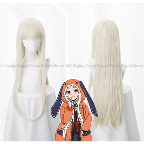Halloween Costume Anime Compulsive Gambler Cosplay Wigs Runa Yomozuki Ririka Momobami Wigs Heat Resistant Synthetic Wig +Cap