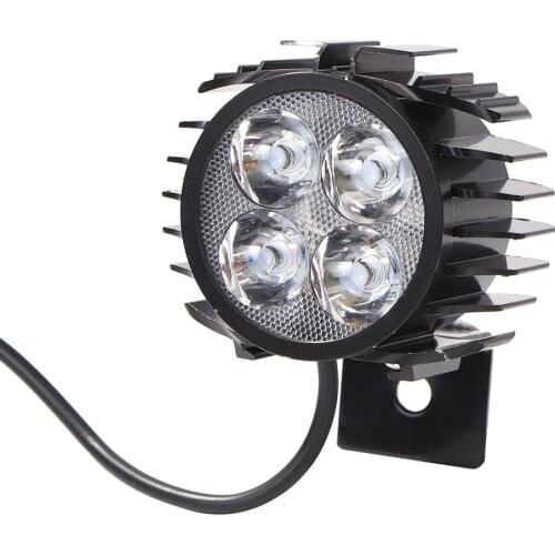 4 LED Electric Folding Bike Front Light Aluminum Alloy 12W Ebike IPX4 Waterproof Horn Headlight E-Bike Headlight Light Dropping