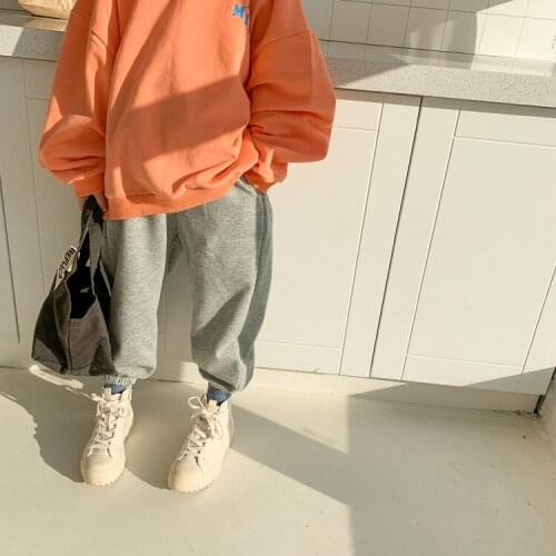 2021 Spring New Childrens Trousers Baby Boys Casual Loose Cotton Sport Pants Fashion Kids Pants for Girls Toddlers Trousers