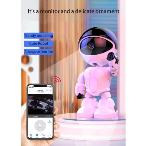 Smart Robot IP Camera WiFi Wireless Surveillance Camera Home Security Mini Camera Robot Smart Tracking Baby Monitor White Color
