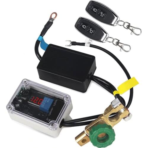 Remote Control Universal 12v Car Battery Switch Disconnect Cut Off With Voltmeter Power Master Switches Isolator + Gloves