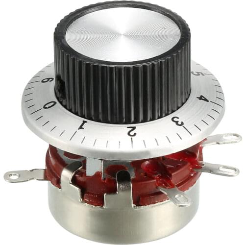 Uxcell WH118 10K Ohm Variable Resistors Single Turn Rotary Carbon Film Potentiometer w Dial Knobs