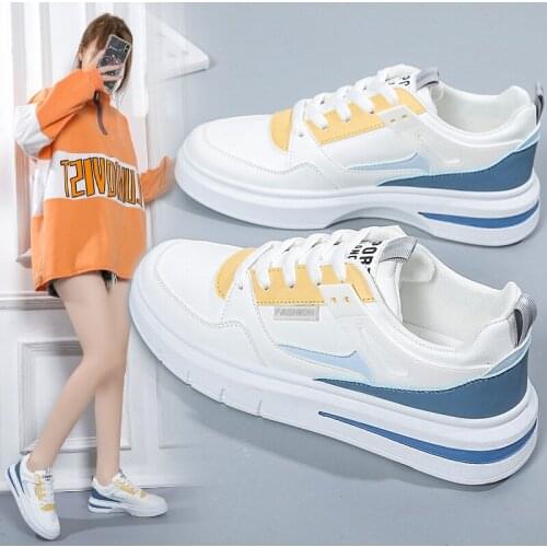 2021 Autumn New Women Sneakers Simplicity All-match Thick Flat Sports Casual Fashion White Trainers Walking Shoes Tenis Feminino