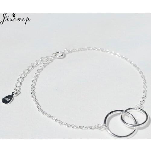 Jisensp Double Round Circle Charm Bracelets for Women Jewelry Bracelets Bangles Accessories pulseras mujer moda 2019