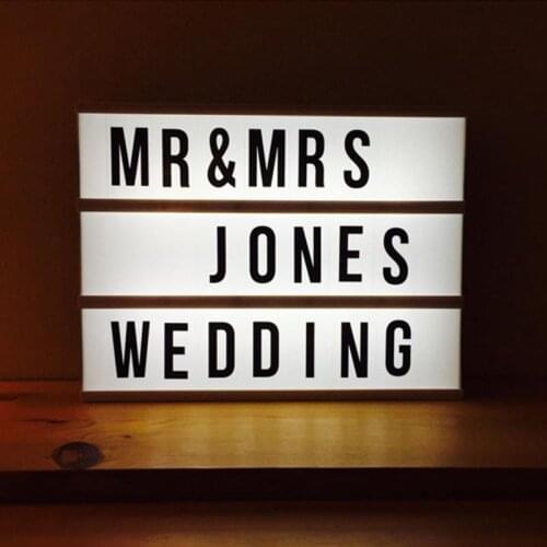 1PCS X DIY Free Combination Cinematic Light Box With Letters And LED Light A4 Size Luminous Box Battery or USB Powered