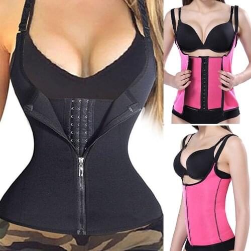 1PC Women Waist Trainer Body Shaper Zipper Underbust Workout Waist Corset Tummy Cincher Control Vest Corsets and Bustiers XS-4XL