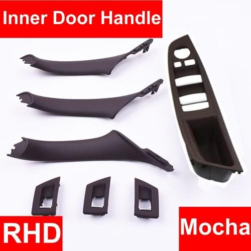 4/7PCS Set Right Hand Drive RHD For BMW 5 series F10 F11 520 525 Beige Black Wine Car Interior Door Handle Inner Panel Pull Trim