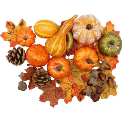 50pcs Halloween Pumpkin Fake Vegetable Realistic Halloween Artificial Pumpkin DIY Craft Home Wedding Party Wedding Decoration