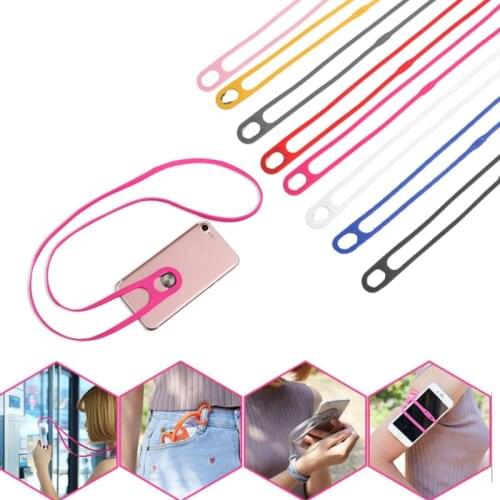 50pcs Universal Key Lanyard Mobile Phone Anti-lost Silicone Lanyard Neckband Cufflinks ID Cards Hanging Neck Rope