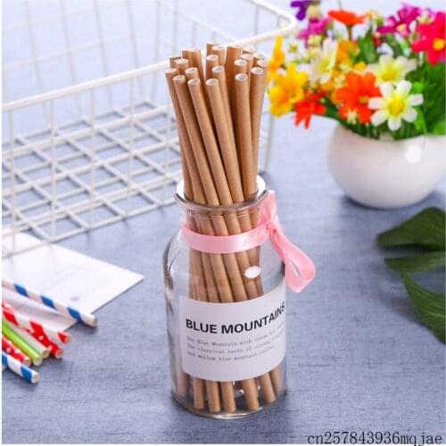 5000pcs Kraft Paper Straws Kids Disposable Drinking Straws Birthday Party Decoration Event Supplies Wholesale