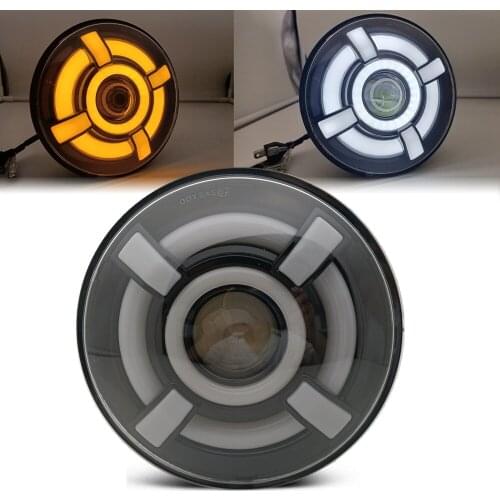 7" Inch Motorcycle LED Headlight Hi Low Beam Assemblies Lamp Projector DRL Turn Signal Headlamp 1pcs