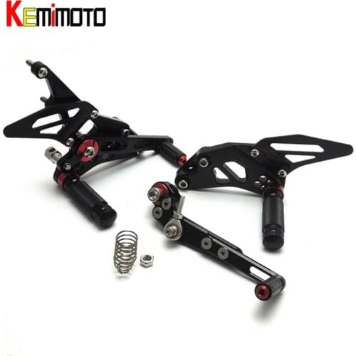 KEMiMOTO Motorcycle Accessories CNC Adjustable Rear Set Rearsets Footrest For Suzuki GSX-R1000 GSXR1000 GSXR 1000 2009-2016