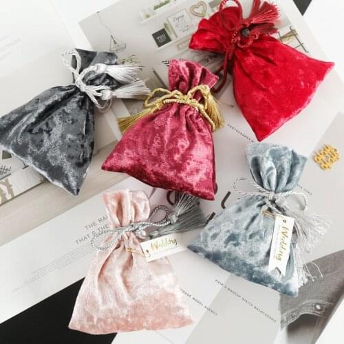 Velvet birthday wedding chocolates wrapper party favours packaging personalized candy favor bag custom gift bags for guests