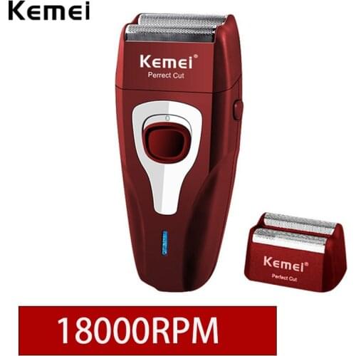 Kemei Electric Cordless Shaver Perfect Perrect Cut Twin Men Razor Floating Blade with Pop-up Trimmer Blade Rechargeable KM-1123