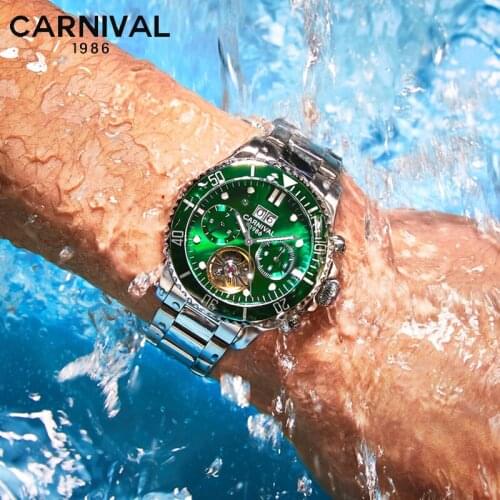 Tourbillon Mechanical Watches Men Top Luxury Brand Carnival Watch Sports Automatic Watches Waterproof Men Watch Relogio Luminous