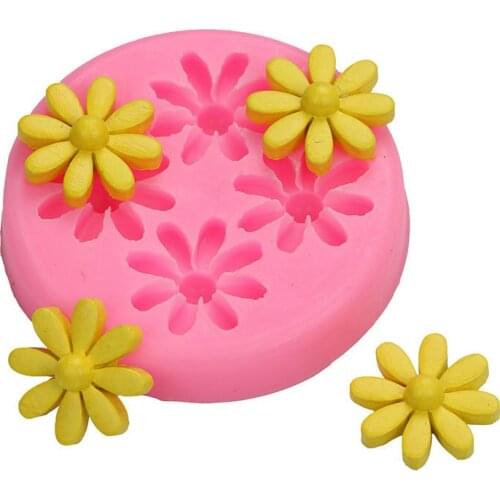 Four Link Daisy Chocolate Gel Mold Sugar Dry Paisi Mold 15-1068