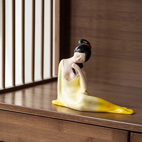 Graceful Ladies Girl Ceramic Handicrafts Fairy Peri Decorations Home Furnishing Shelf Display Cabinet Desktop Christmas Gift