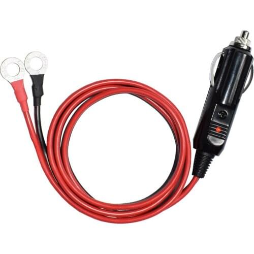 Male Cigarette Lighter to O Ring Terminal Harness Extension Cable 12V-24V Power Supply Cord Adapter Fuse 15A 14AWG Wire 3.3 ft