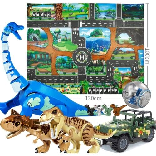Dinosaur World Take Apart Building Blocks T-Rex Pterosaur Velociraptor Jurassic Dinos Educational Creative Toy Set for Kids