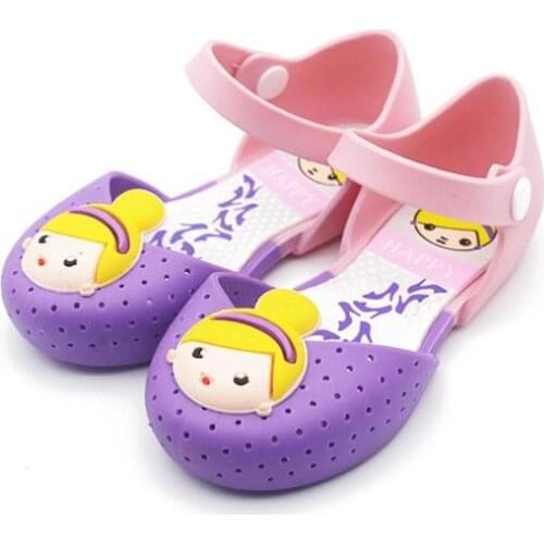 Fashion Girls Sandals Jelly Princess Summer ChildrenS Shoes Jelly Shoes breathable Cartoon Sandals Shoes size 24-29