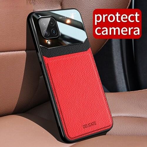 Fashion Case for Samsung M32 M31 M51 Leather Glass Shockproof Phone Back Cover for Galaxy A22 5G A32 4G A42 A12 A72 A52