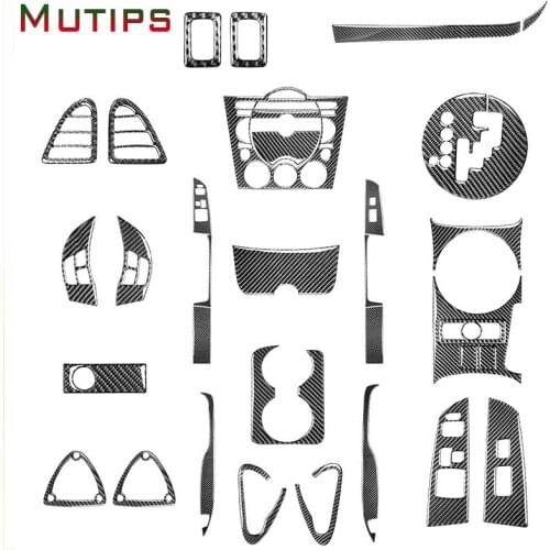 Mutips Car Center Console Interior Gear Shift Door Panel Carbon Fiber Sticker Auto For Mazda RX8 RX-8 2004 2005 2006 2007 2008