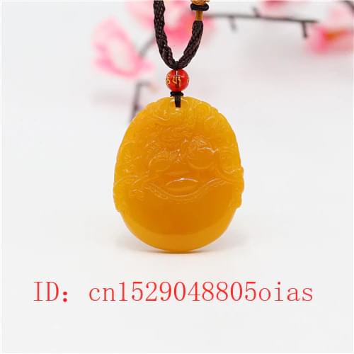 Natural Yellow Chinese Jade Pixiu Pendant Dragon Necklace Charm Jadeite Jewelry Carved Amulet Fashion Accessories Gifts for Men