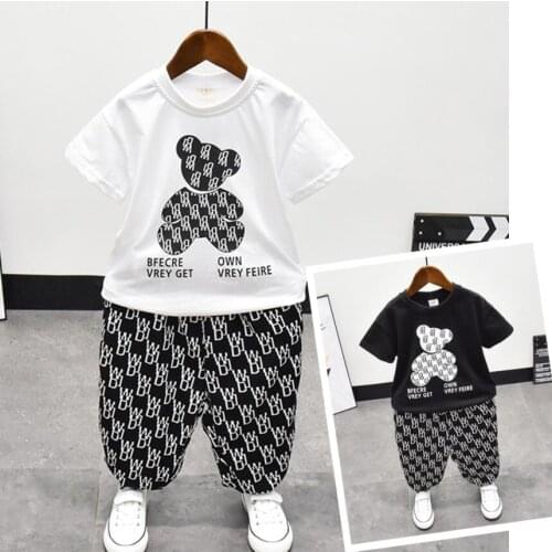 New Summer Boy Clothes Suit Children Fashion Cartoon T-Shirt and Shorts Boy Set Cotton Casual Sports Outfit Kids Tracksuits 3-8T