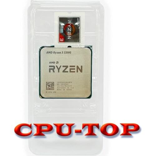 Amd ryzen 3 3200g r3 3200g 3.6 ghz quad-core-thread 65 w processador cpu l3 = 4 m yd3200c5m4mfh soquete am4 novo mas nenhum vent