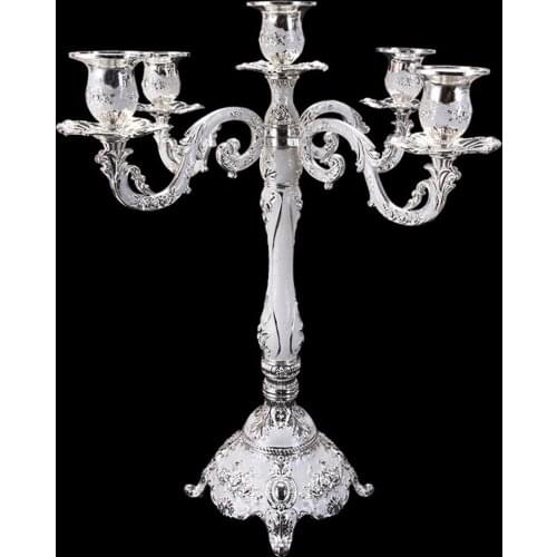 3/5 Head European Retro 3/5-Arm Candle Holder Metal Candlesticks Romantic Dinner Candle Holders Table Decor Wedding Decoration