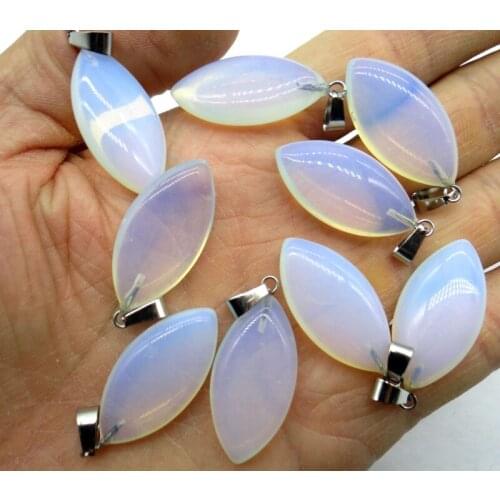 34*16mm Natural Stone Horse eye Quartz crystal aventurine tiger eye Pendant for diy Jewelry making necklace Accessories10pcs