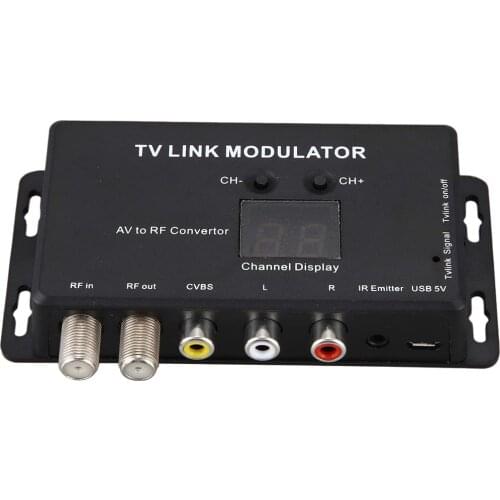 TM70 Converter Electronic UHF Mini Adjustable AV To RF Home Infrared Return Plastic Audio Video TV Link Modulator Professional