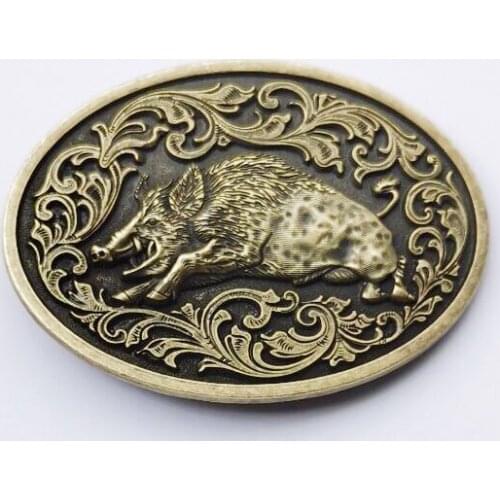 Hot Sale zinc alloy retro western wild boar Pig belt buckle cowboy jeans gift belt buckle