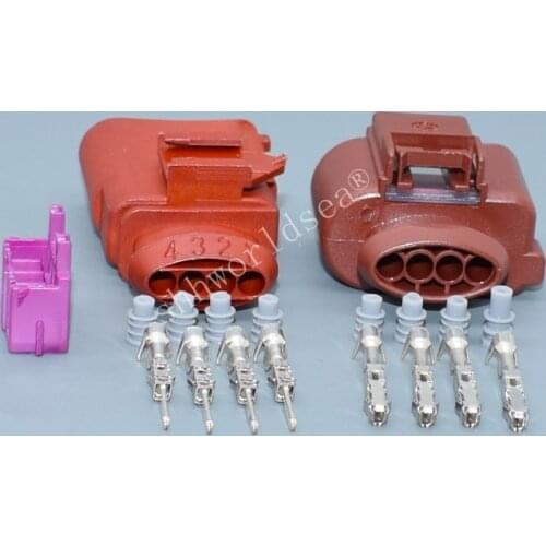 Shhworldsea 4Pin 8K0973804A 8K0973704A Car Pressure Oxygen Sensor Plug Auto Waterproof Connector Female Male Socket For VW Audi